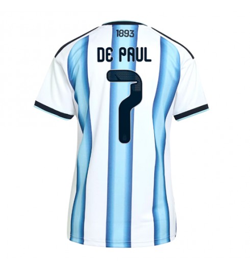 Argentina Rodrigo De Paul #7 Domácí Dres pro Dámské MS 2026 Krátký Rukáv Argentina Rodrigo De Paul #7 Domácí Dres pro Dámské MS 2026 Krátký Rukáv